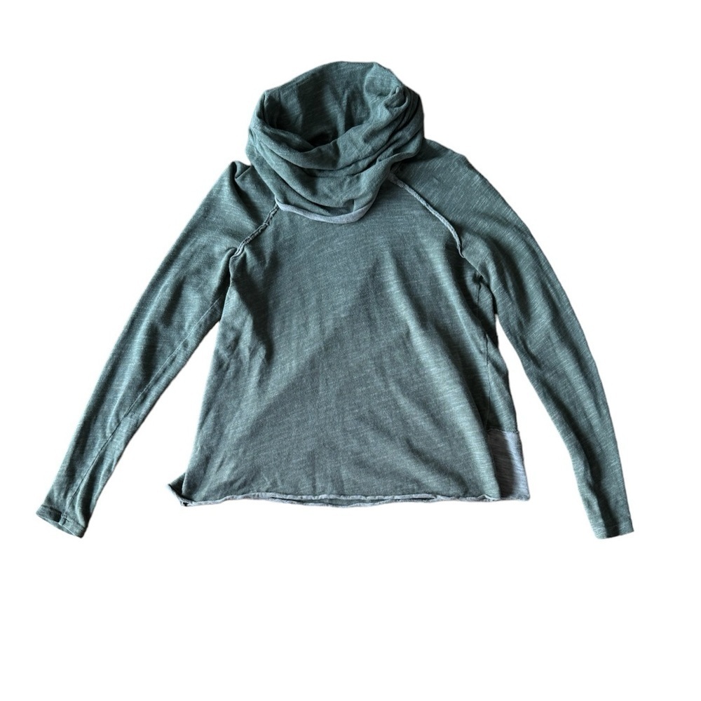 Free People Beach OS Green Cowl Neck Sweater Long Sleeve Top